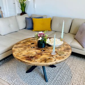 Sofabord af Kabeltromle | Livastel | Ø70 / Lakeret