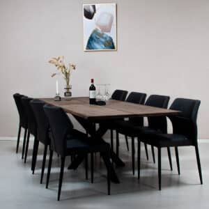 Plankebord i massiv eg | Model Curve Med star base | 240 x 95 cm / Hvid Olie