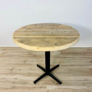 Rundt Cafébord af Genbrugplanker | Ø96 | Lakeret