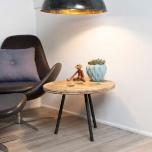 Sofabord af Kabeltromle | Armeringsjernben | Ø60 / Lakeret / 50 cm
