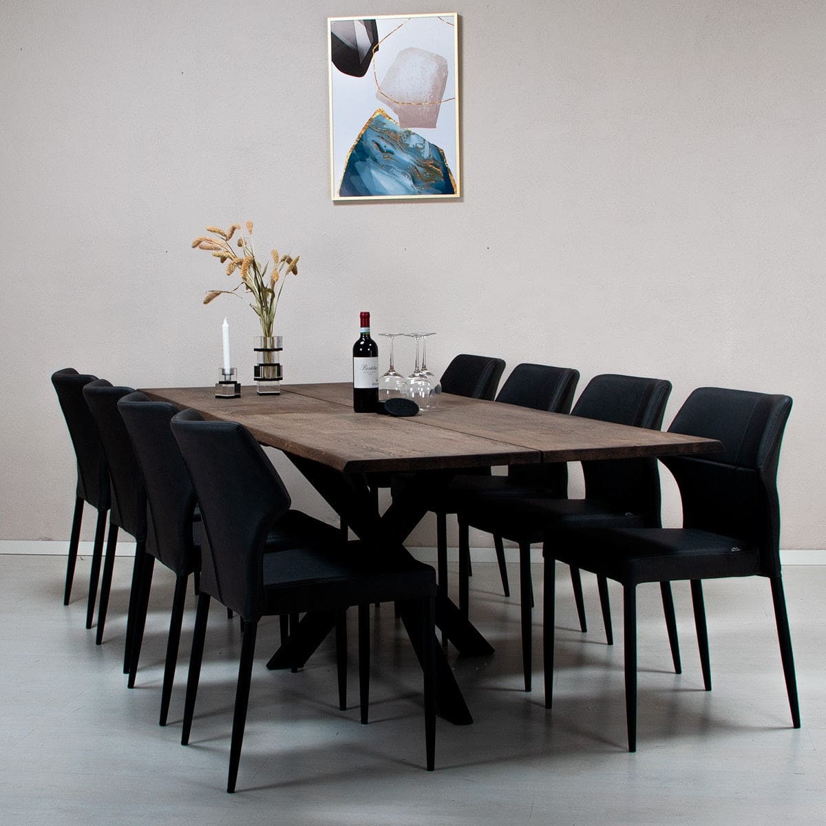 Plankebord i massiv eg | Model Curve Med star base | 240 x 95 cm / Vintage Olie